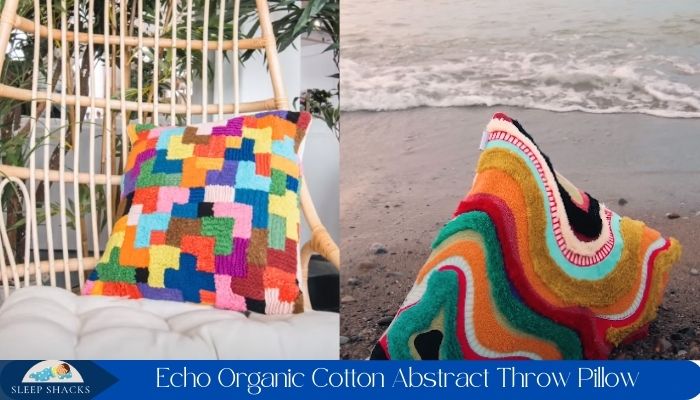 Echo Organic Cotton Abstract Throw Pillow