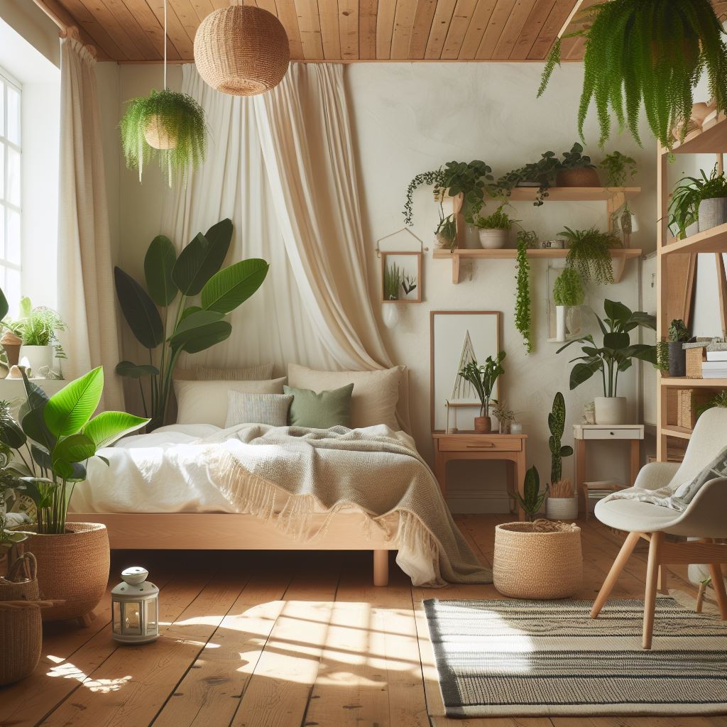 Eco-Friendly Nook a minimalist bedroom with sustainable materials