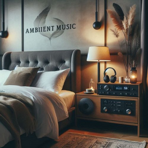 Set up a sound system for ambient music in a Hotel Vibe Bedroom