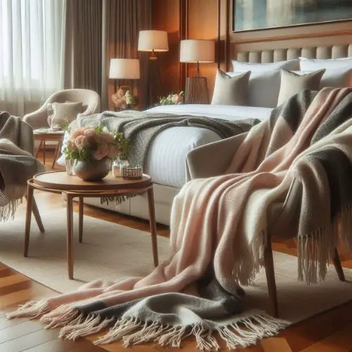 Soft Throws: Drape soft throws over chairs or the bed for coziness in a Hotel Vibe Bedroom
