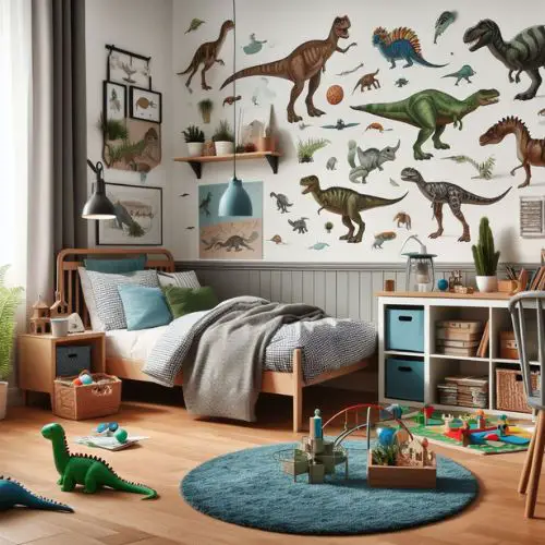 Young Boys Bedroom Ideas with a dinosaur