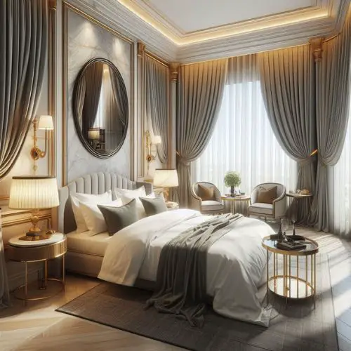 elegant drapery in a Hotel Vibe Bedroom for a luxurious touch
