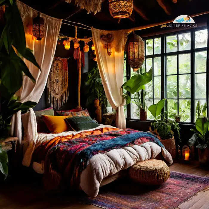 Hippie Haven bedroom with bohemian-inspired decor