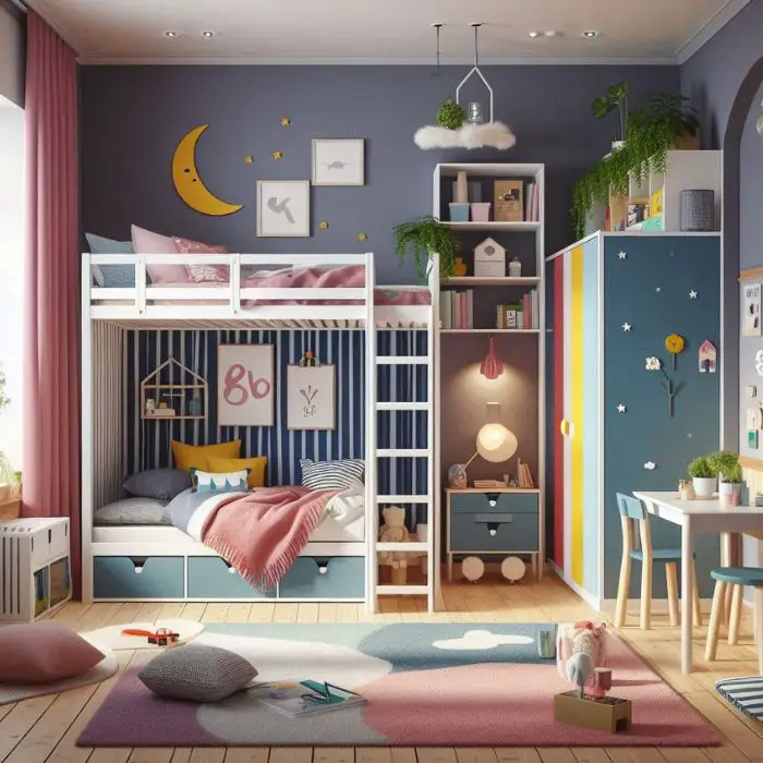 IKEA Solutions for Kids’ Bedrooms with space-saving furniture