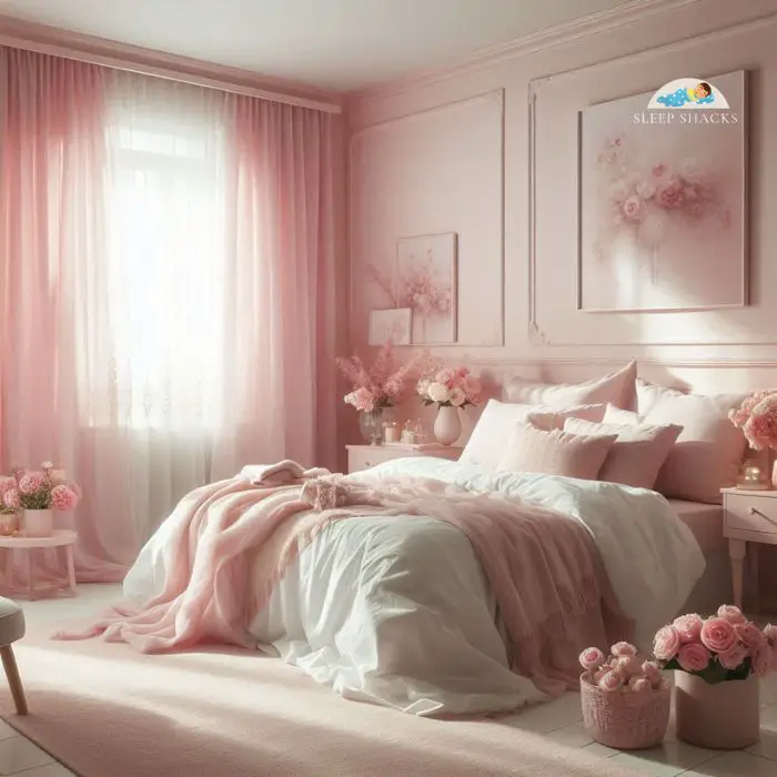 Pink Whisper bedroom with soft pink tones