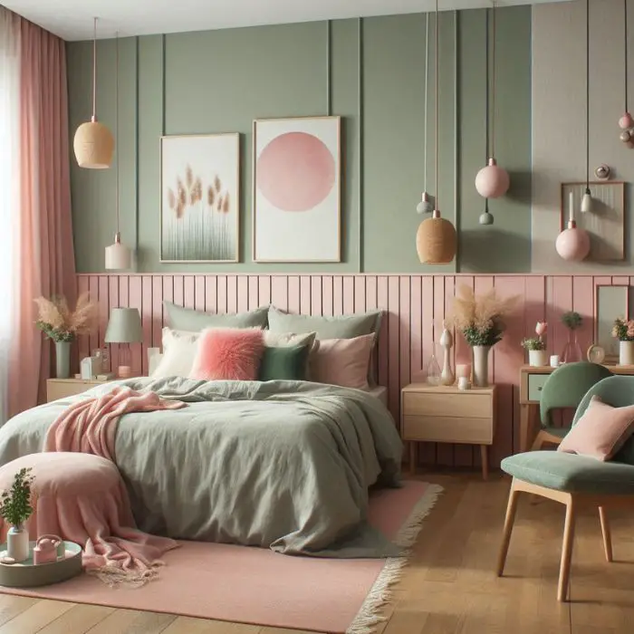 Sage Green and Pink Bedroom Ideas