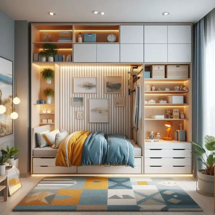 Small Bedroom Ideas for Boys with a space-saving theme