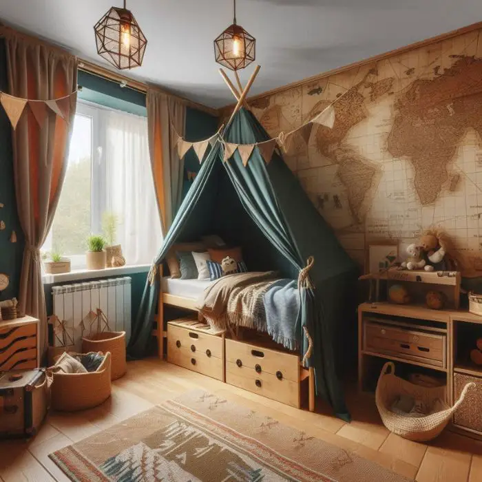 Small Bedroom Ideas for Boys with an Adventurer’s Nook theme