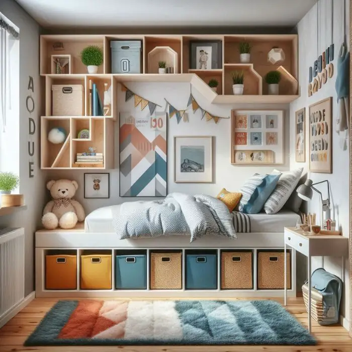 Small Bedroom Ideas for Boys with creative storage solutions