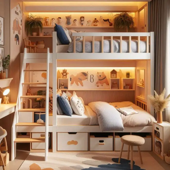 Small Bedroom Ideas for Kids with double deck beds