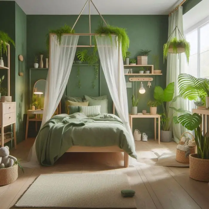 Small Bedroom Ideas for Kids with green theme