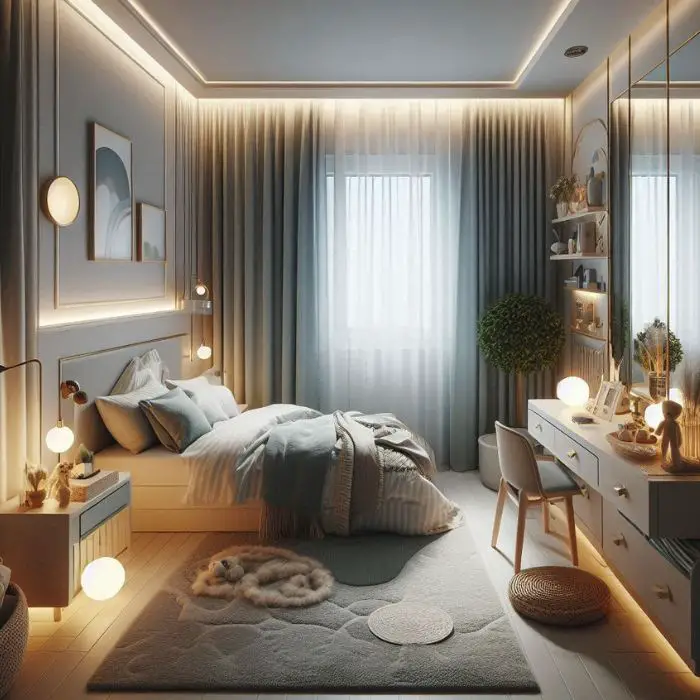 Small Bedroom Ideas for Kids with lighting tricks