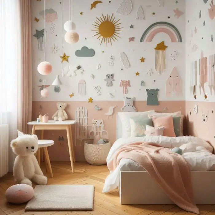 Small Bedroom Ideas for Kids with wall decor