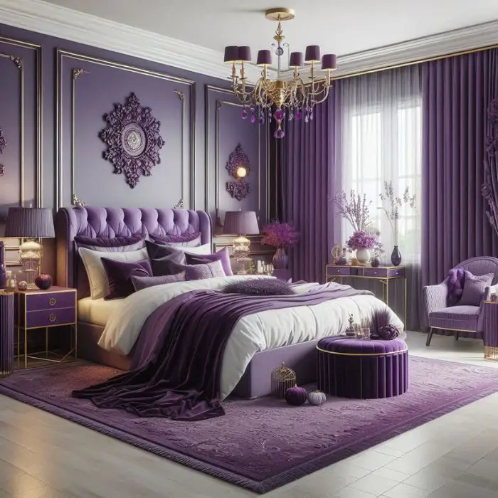 Purple-Themed Bedroom Ideas for a Regal Look