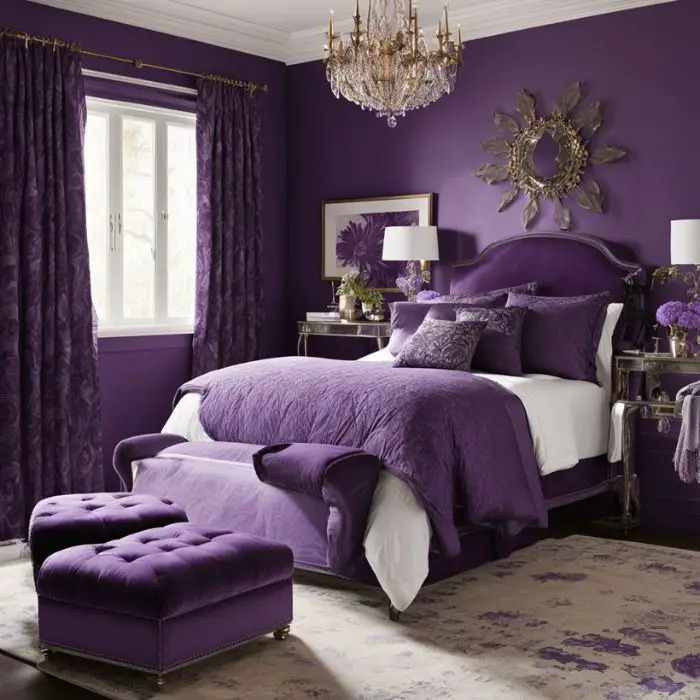 Purple-Themed Bedroom Ideas for a Regal Look