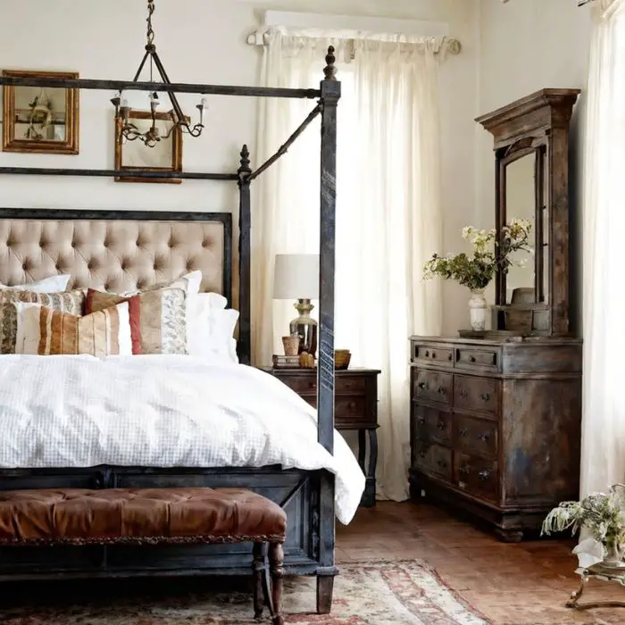 Farmhouse Bedroom with Vintage Accents