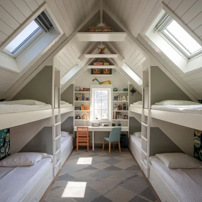 Bunk Room for Slanted Ceilings 