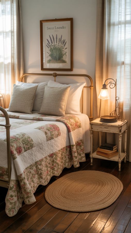 Farmhouse-Inspired Small Guest Bedroom Ideas