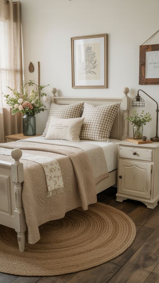 Farmhouse-Inspired Small Guest Bedroom Ideas