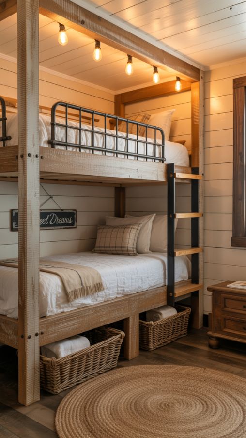Rustic and Farmhouse-Style Bunk Bed Designs