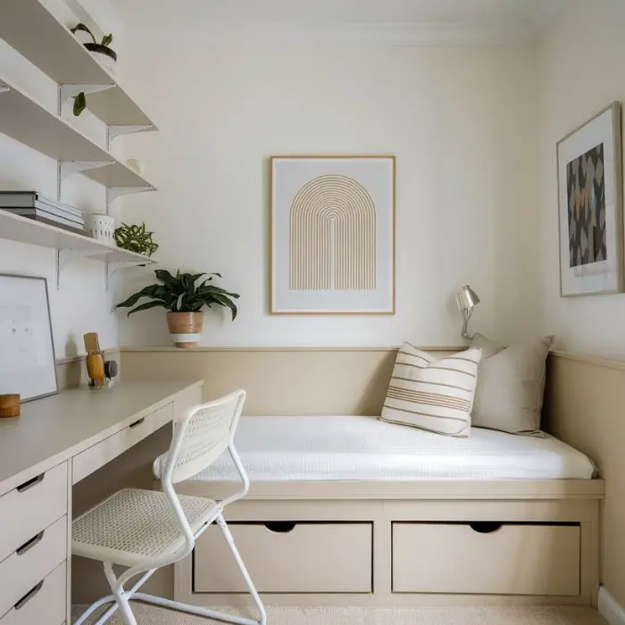 Small Guest Bedroom Ideas Minimalist Chic with Multipurpose Furniture
