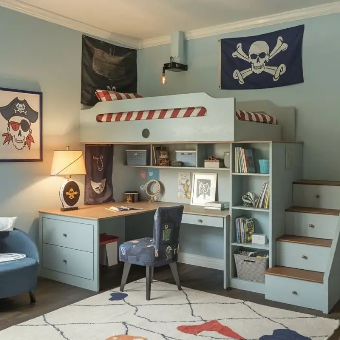 Teenage Bunk Room with Study Area 