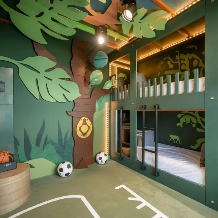 Boys’ Bunk Room with Adventure Themes 