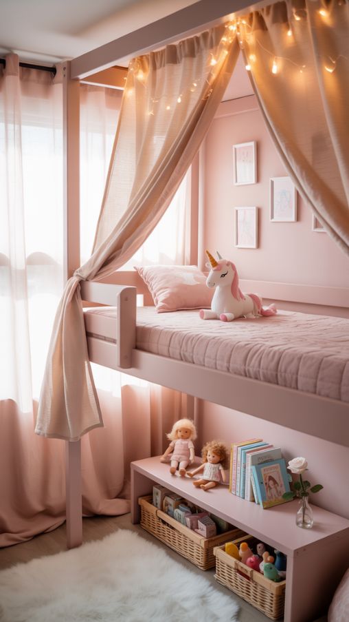 Whimsical and Elegant Bunk Beds for Girls’ Rooms