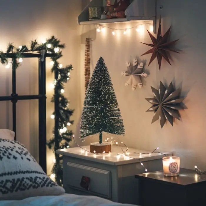 Christmas Decor Ideas Bedroom Small Decorating a small bedroom for Christmas doesn’t have to be complicated. Focus on compact decorations that make a big impact. A tabletop Christmas tree or wall-mounted alternative. String lights around windows or the bed. Mini garlands hanging from shelves. Foldable decor like paper stars or snowflakes. Small scented candles for a festive aroma. These simple ideas prove that even the tiniest bedroom can feel festive and magical during the holidays.