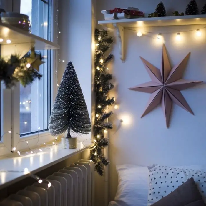 Christmas Decor Ideas Bedroom Small Decorating a small bedroom for Christmas doesn’t have to be complicated. Focus on compact decorations that make a big impact. A tabletop Christmas tree or wall-mounted alternative. String lights around windows or the bed. Mini garlands hanging from shelves. Foldable decor like paper stars or snowflakes. Small scented candles for a festive aroma. These simple ideas prove that even the tiniest bedroom can feel festive and magical during the holidays.