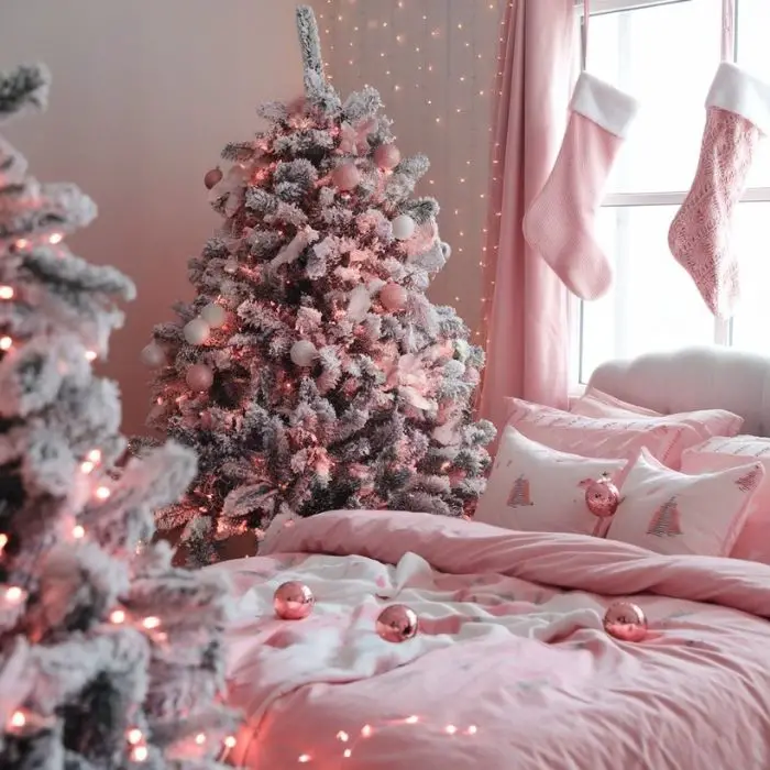 Christmas Decor Ideas Bedroom Pink