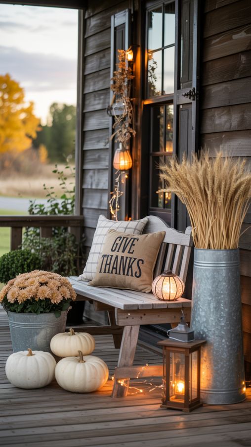 Fall Porch Decor Ideas That Transition to Thanksgiving