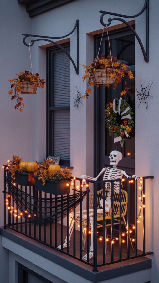 Apartment-Friendly Halloween Porch Decorating Ideas