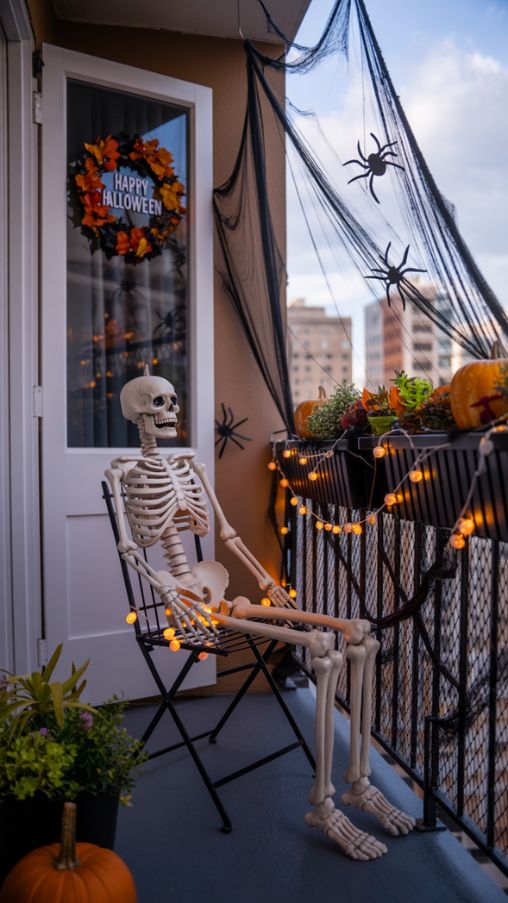 Apartment-Friendly Halloween Porch Decorating Ideas