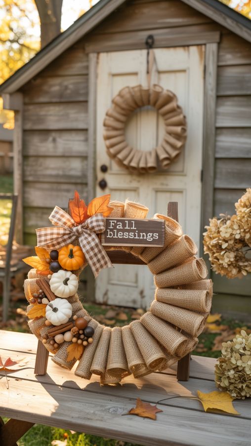 Burlap Wreaths with Rustic Charm
