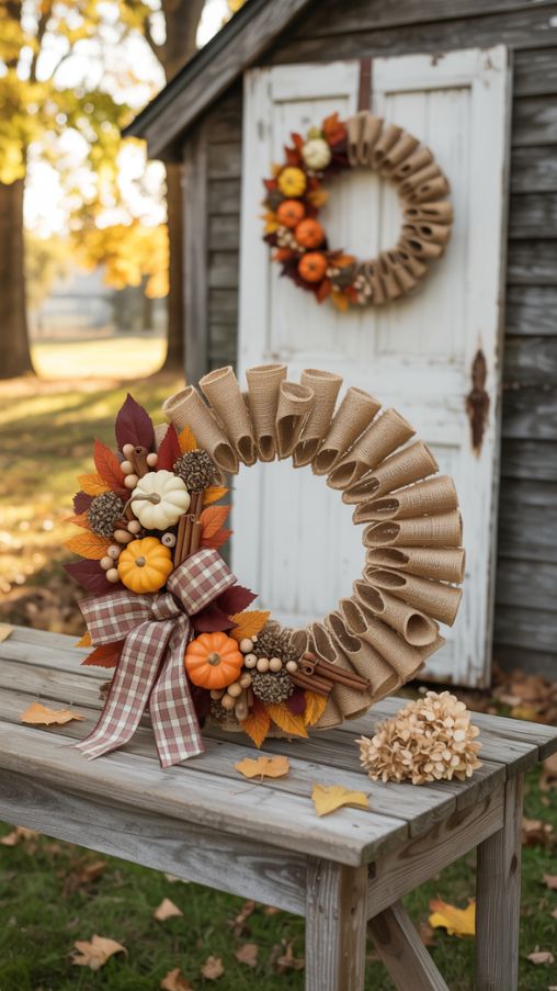Burlap Wreaths with Rustic Charm