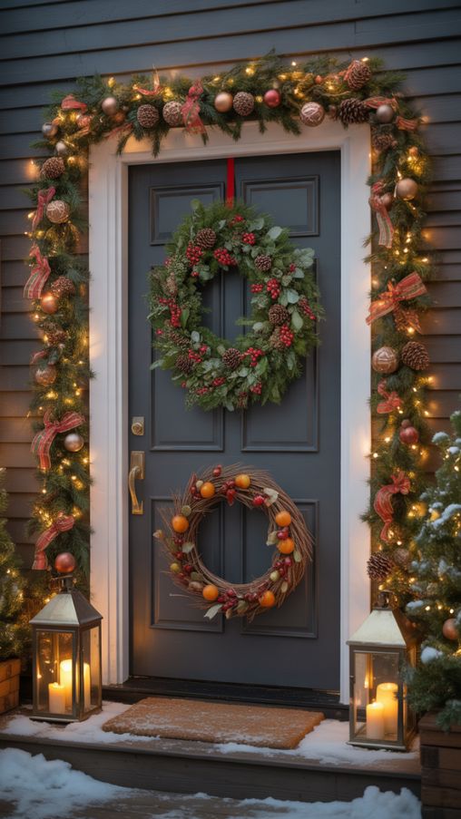 Classic Christmas Door Wreath Ideas