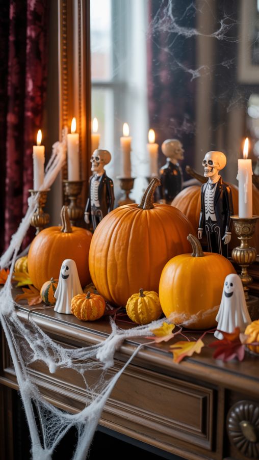 Classic Halloween Mantle Decor Ideas