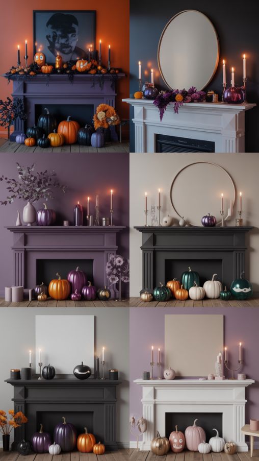 Color Schemes for Halloween Mantle Decor