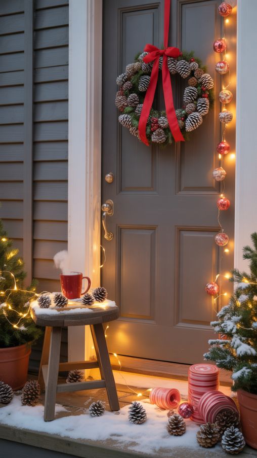 DIY Christmas Door Decorations on a Budget