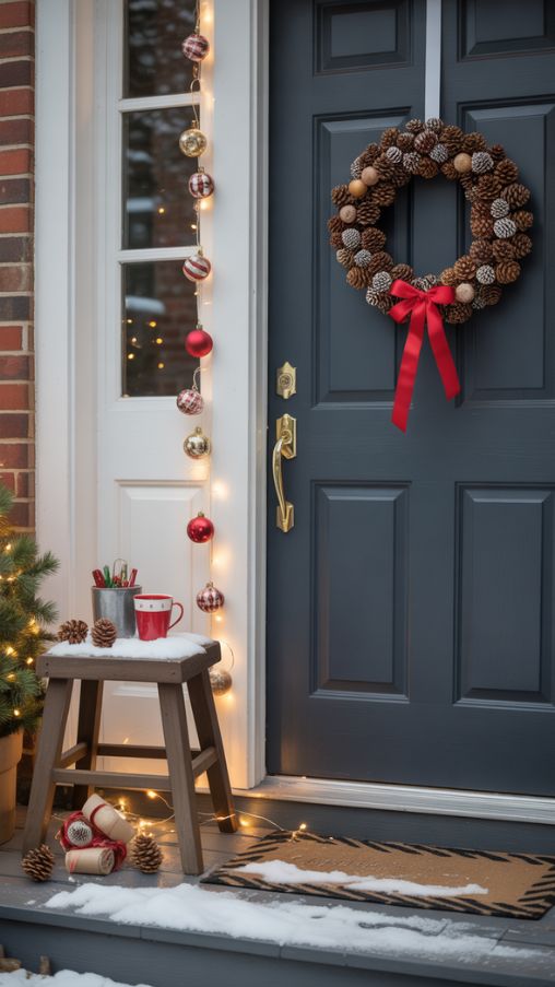 DIY Christmas Door Decorations on a Budget