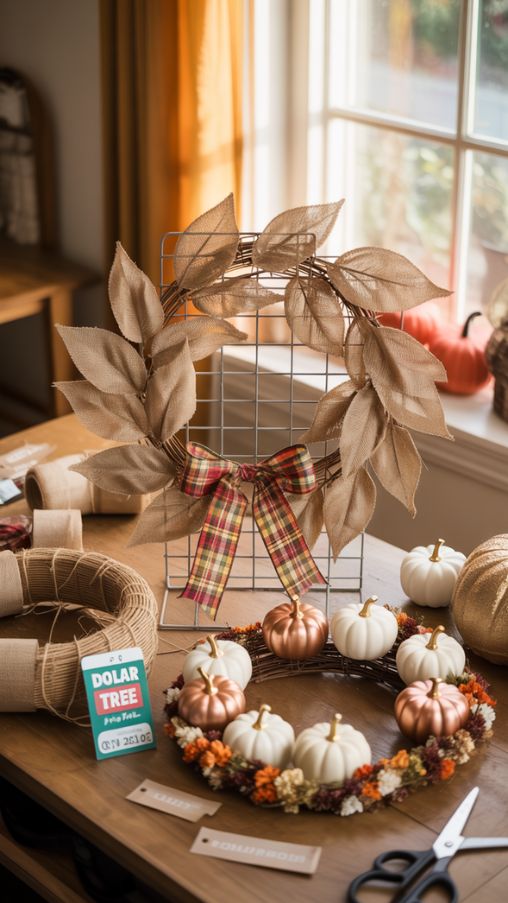 Dollar Tree Fall Wreath DIY Projects on a Budget