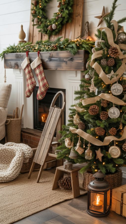 Farmhouse Style Vintage Christmas Decor