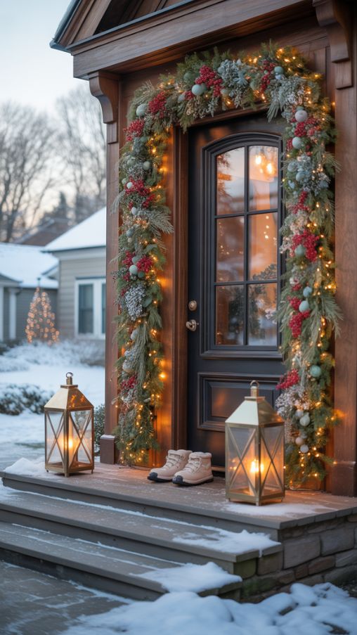 Festive Christmas Door Garlands