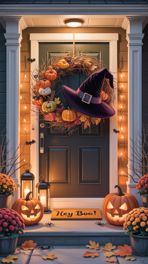 Front Door Halloween Decorations to Impress