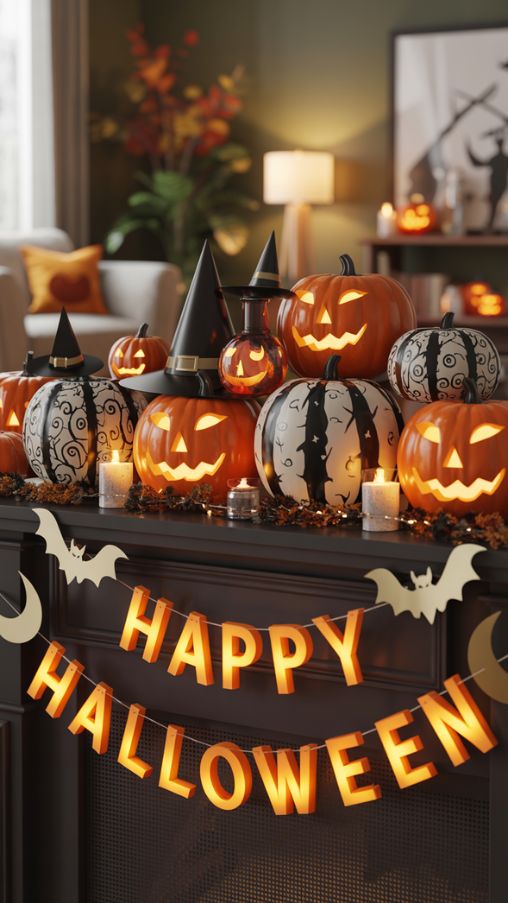 Halloween Mantle Decor for Parties