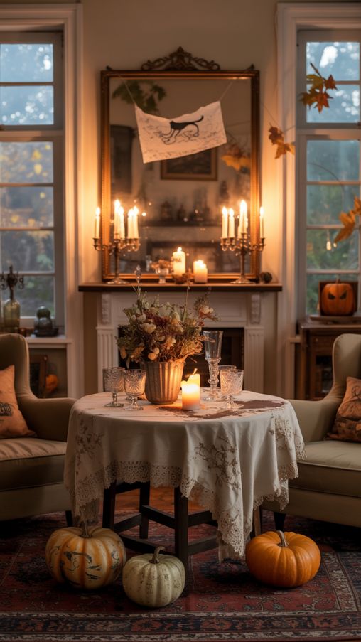 Indoor Vintage Halloween Decor Ideas