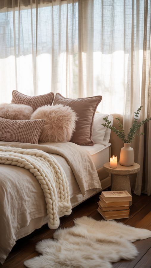 Layer Textures for a Warm Bedroom
