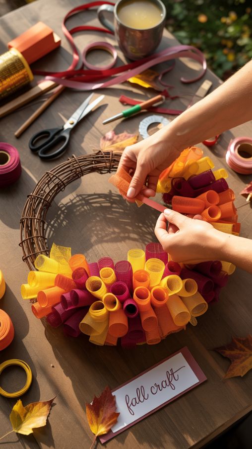 Mesh Fall Wreath DIY Techniques