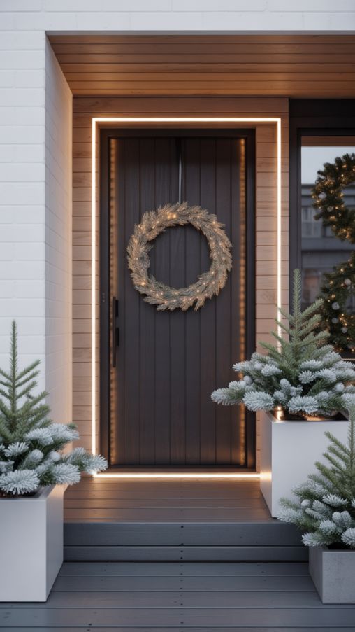 Modern Christmas Front Door Decorations